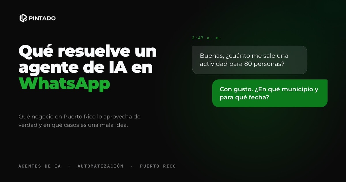 Un agente de IA en WhatsApp para tu negocio en Puerto Rico: qué resuelve y qué no