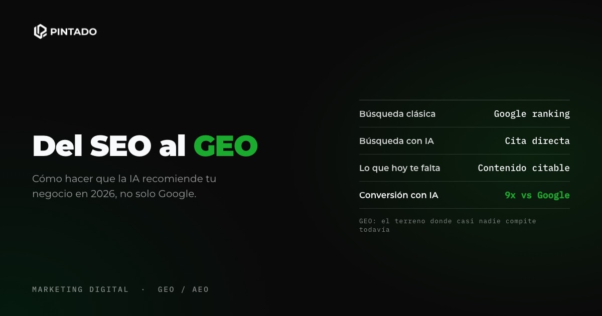 Del SEO al GEO: cómo hacer que la IA recomiende tu negocio en 2026